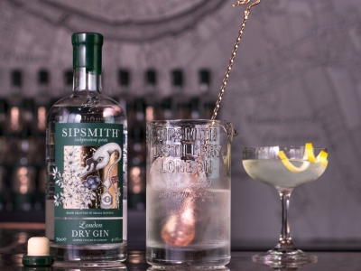 Cumbria Crystal create martini stirring glasses out of Sipsmith gin bottles