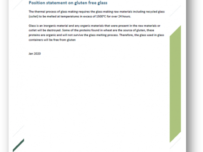 Position statement gluten free glass